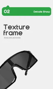 Macro view of the durable black texture frame on these kids cycling shield sunglasses