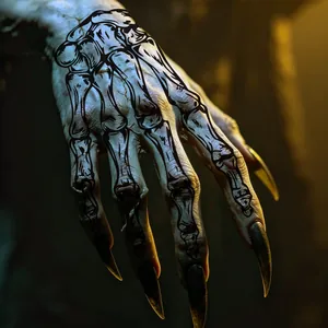 Realistic Halloween skeleton hand bone tattoo sticker for horror themed costume party makeup