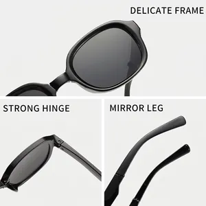 Children's vintage square foldable sunglasses with black lenses and durable hinge