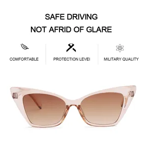 Stylish vintage peach cat-eye sunglasses with gradient brown lenses for fashion driving