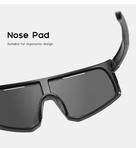 Close-up detail of the comfortable ergonomic nose pad on kids' cycling sunglasses