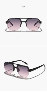 Children's double beam aviator sunglasses with black frames and purple gradient lenses