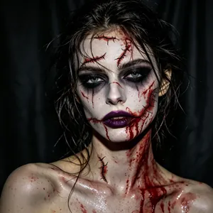 Realistic Halloween horror scar tattoo stickers for spooky face and body makeup effects