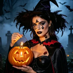 Halloween face and body tattoo stickers with cartoon pumpkin and bat designs