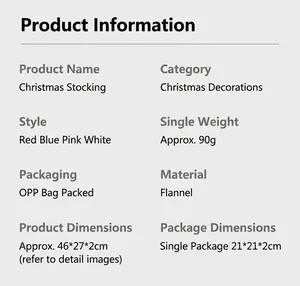 Detaillierte technische Daten und Abmessungen für Weihnachtsstrümpfe aus Samt