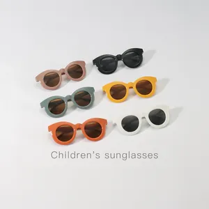INS Stil Kinder Rundrahmen Sonnenbrille Macaron Farbe UV400 Schutz Kinderbrille Polycarbonat Mode Brillen Für Jungen Mädchen