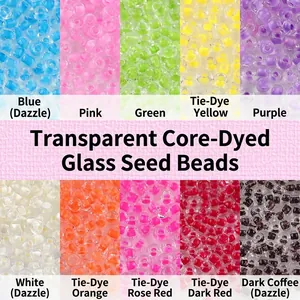 Cuentas de Semilla de Vidrio con Núcleo Teñido Transparente para la Creación de Joyas Hechas a Mano DIY Collar Pulsera Accesorios de Artesanía Antigua
