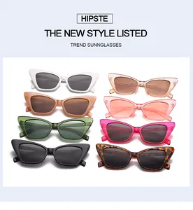 Detailed macro view of trendy cat-eye sunglasses collection in multiple vibrant colors