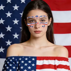 USA Unabhängigkeitstag Gesichtsaufkleber mit patriotischen 4. Juli Tattoo-Designs
