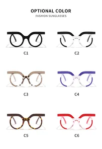 Detailed overview of 6 stylish round frame glasses in various retro color options