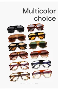 Collection of oversized aviator sunglasses featuring multiple frame colors and lens tints