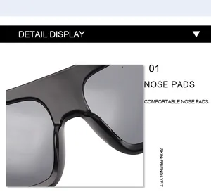 Close-up detail of comfortable integrated nose pads on black flat top mask sunglasses.