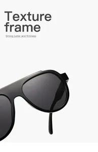 Detailed view of glossy black oversized sunglasses frame with UV protection for men.
