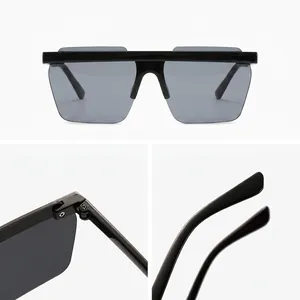 Retro children's rimless polygon sunglasses with strong hinges and smooth temples.
