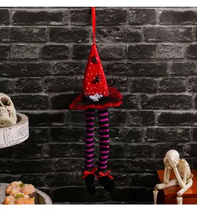 Halloween Hexenhut Hängedekoration mit gestreiften langen Beinen für Partydekoration