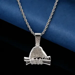 Hip Hop Rich Forever Iced Out Money Roll Vuist Hanger Ketting Voor Mannen Zinklegering Strass Cubaanse Touwketting Sieraden