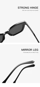 Detail view showing strong hinges and comfortable temples of cat-eye sunglasses