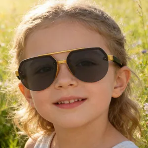 Children Double Bridge Aviator Sunglasses Fashion Kids UV Protection Polarized Shades For Boys Girls Outdoor Street Wear