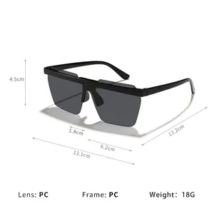 Kids rimless polygonal sunglasses with integrated lens, retro outdoor eye protection