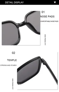 Close-up detail of the comfortable nose pads and sturdy temples on square sunglasses.