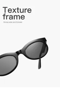 Primer plano del marco negro con textura de gafas de sol de estilo moderno y muy elegante