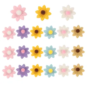 Handmade Fabric Sunflower Daisy Decorative Flowers For Wedding Party Home Decor Colorful Cloth Floral DIY Craft Accessories