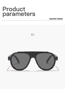 Modern oversized black aviator sunglasses featuring a flat top design for UV protection