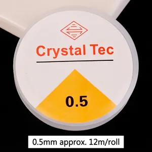 Hilo elástico de cristal transparente de 0,5 mm para joyería DIY y pulseras hechas a mano