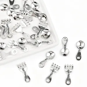 Mini Legierung Besteck Charms Retro Löffel Gabel Anhänger Mit Get Through Beschriftung Für DIY Halskette Schlüsselanhänger Schmuck Zubehör