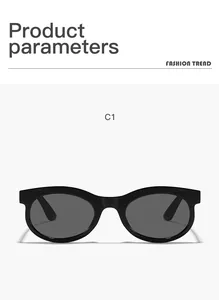 Vista frontal de gafas de sol negras unisex de moda con lentes oscuras para el sol