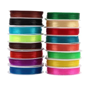 Rollos de hilo de cristal elástico de colores para abalorios y joyería de bricolaje.