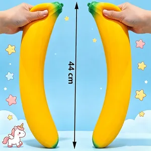 Detailed scale view of a 44cm giant yellow banana squishy toy for stress relief