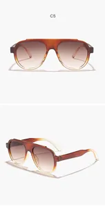 Side and front view of oversized amber gradient men's sunglasses with UV protection