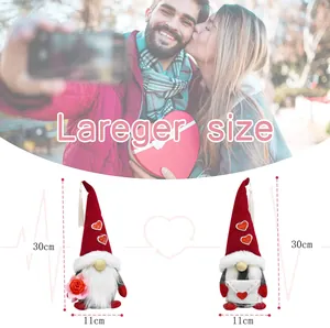 Detailed dimensions of 30cm tall Mother's Day gnomes with rose and heart envelope