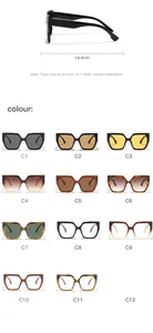 Square cat-eye sunglasses available in twelve gradient colors and unique patterns