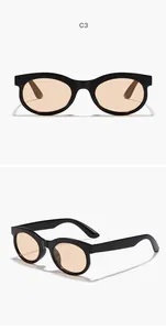 Vista de detalle profesional de gafas de sol negras con lentes marrón claro en dos ángulos