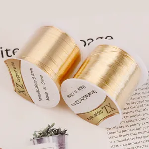 Fil de Cuivre Plaqué Or 18K Résistant au Ternissement Fil à Perles en Métal pour la Fabrication de Bijoux DIY Accessoires de Coiffure Fait Main