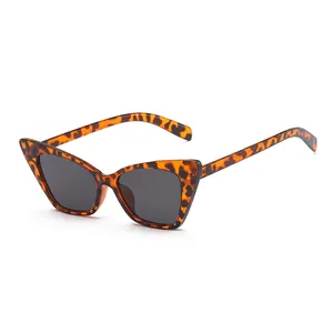 Vintage leopard print cat eye sunglasses for women with dark lenses