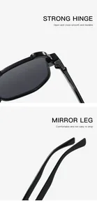 Detail view of strong hinges and comfortable mirror legs on pilot sunglasses