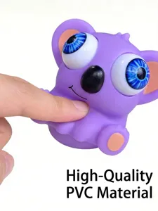 Lila Koala-Quetschspielzeug mit herausspringenden Augen aus weichem Vinylmaterial