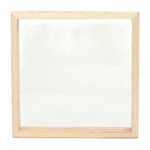 Cornice quadrata in legno naturale con pannello acrilico per esposizione d'arte DIY