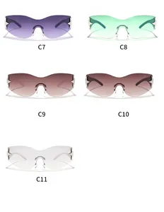 Gafas de sol sin montura en forma de onda con detalles de estrellas en varios colores