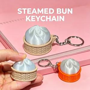 Detailansicht des 3D-gedruckten Dampfbrötchen-Fidget-Clicker-Schlüsselanhängers