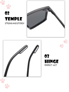 Detailed close-up views of the durable temples and sturdy hinges on children's sports sunglasses
