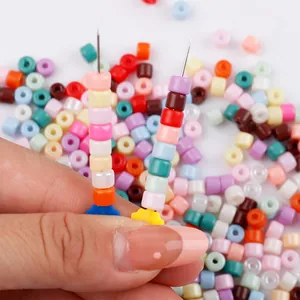 Perline di vetro colorate da 5x3 mm per gioielli fai da te e ciondoli per cellulari