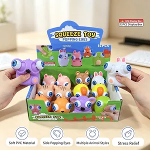 Kreatives 12-teiliges Tier-Pop-Eye-Squeeze-Spielzeug-Set zum Stressabbau und Fidgeting