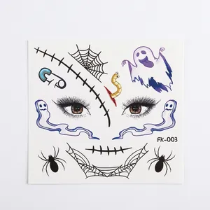 Tatuajes temporales de Halloween para niños con diseños de fantasmas y arañas decorativas