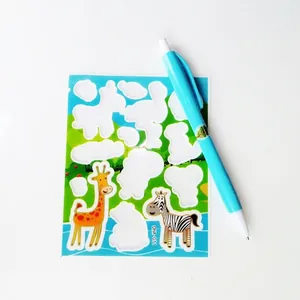 Cute cartoon animal sticker set for kids featuring giraffe and zebra pattern designs