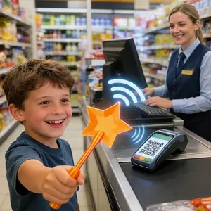 Bacchetta magica a stella arancione stampata in 3D per giochi di ruolo e regali creativi