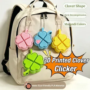 3D Εκτυπωμένο Παιχνίδι Clicker Τριφύλλι για Ανακούφιση από το Στρες Με Μηχανικό Διακόπτη Φορητό Μπρελόκ για Γραφείο
